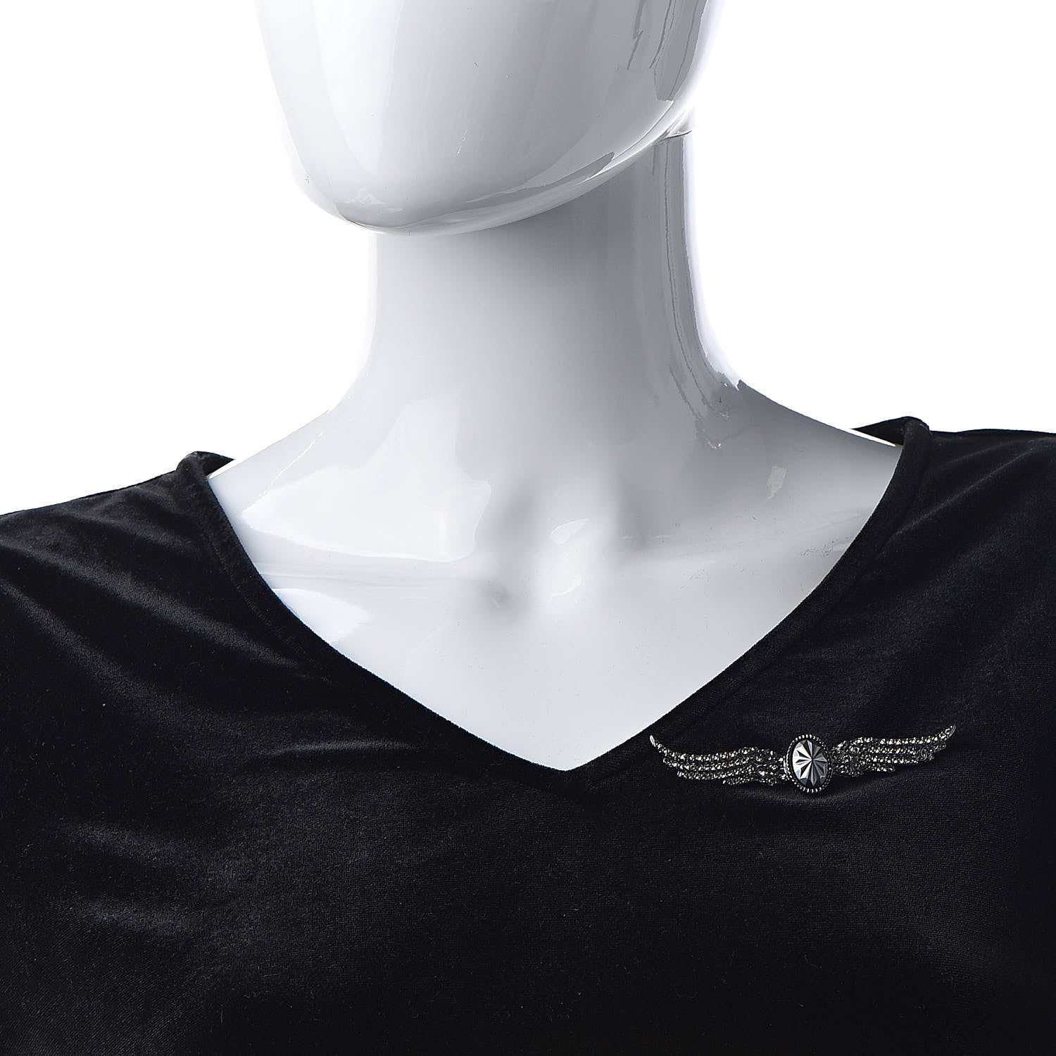 Chanel Ruthenium Crystal Wings Brooch 2 of 5