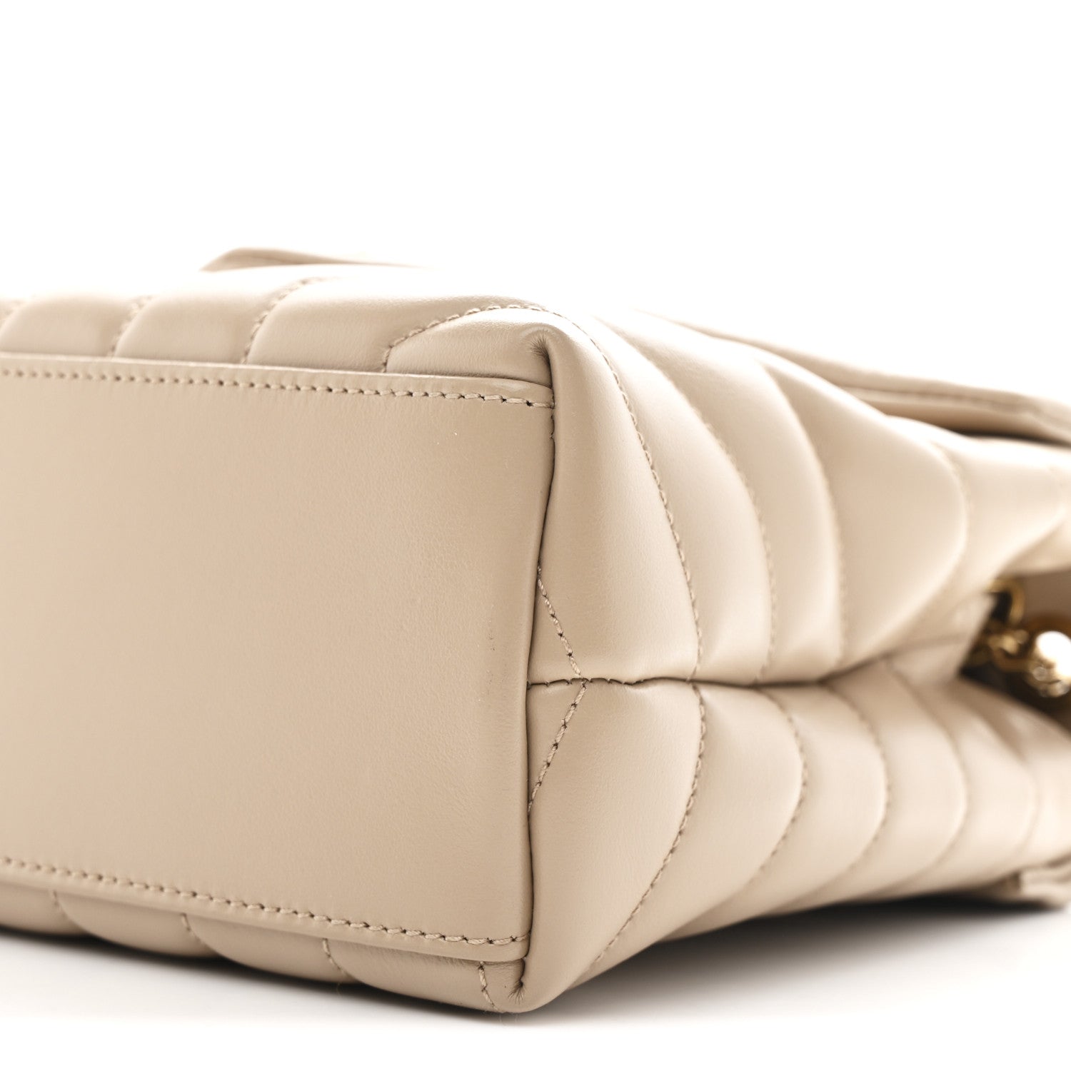 Saint Laurent Calfskin Y Quilted Monogram Small Loulou Chain Satchel Dark Beige 11 of 11