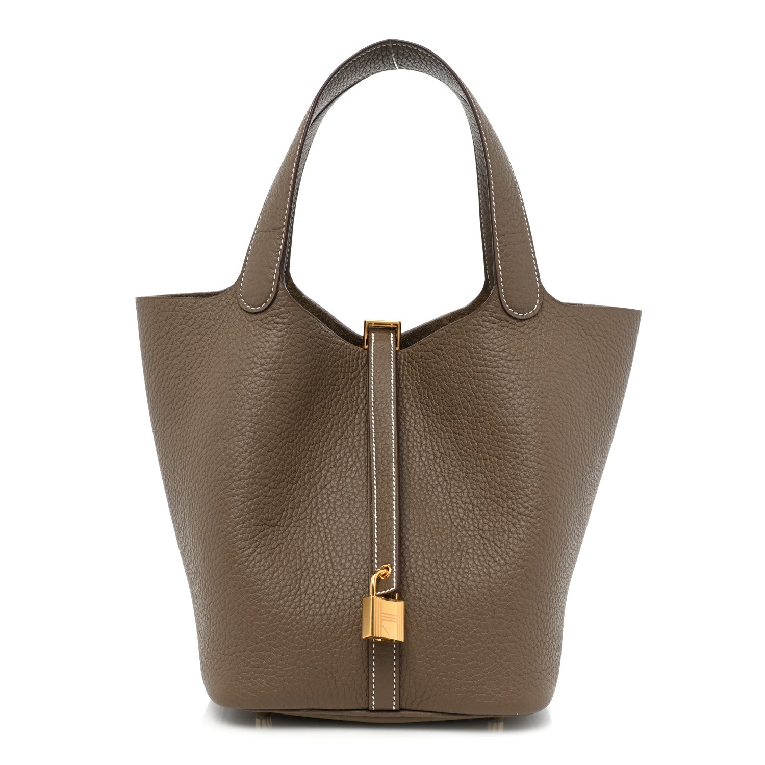 Hermes Taurillon Clemence Picotin Lock 22 MM Etoupe 1 of 9