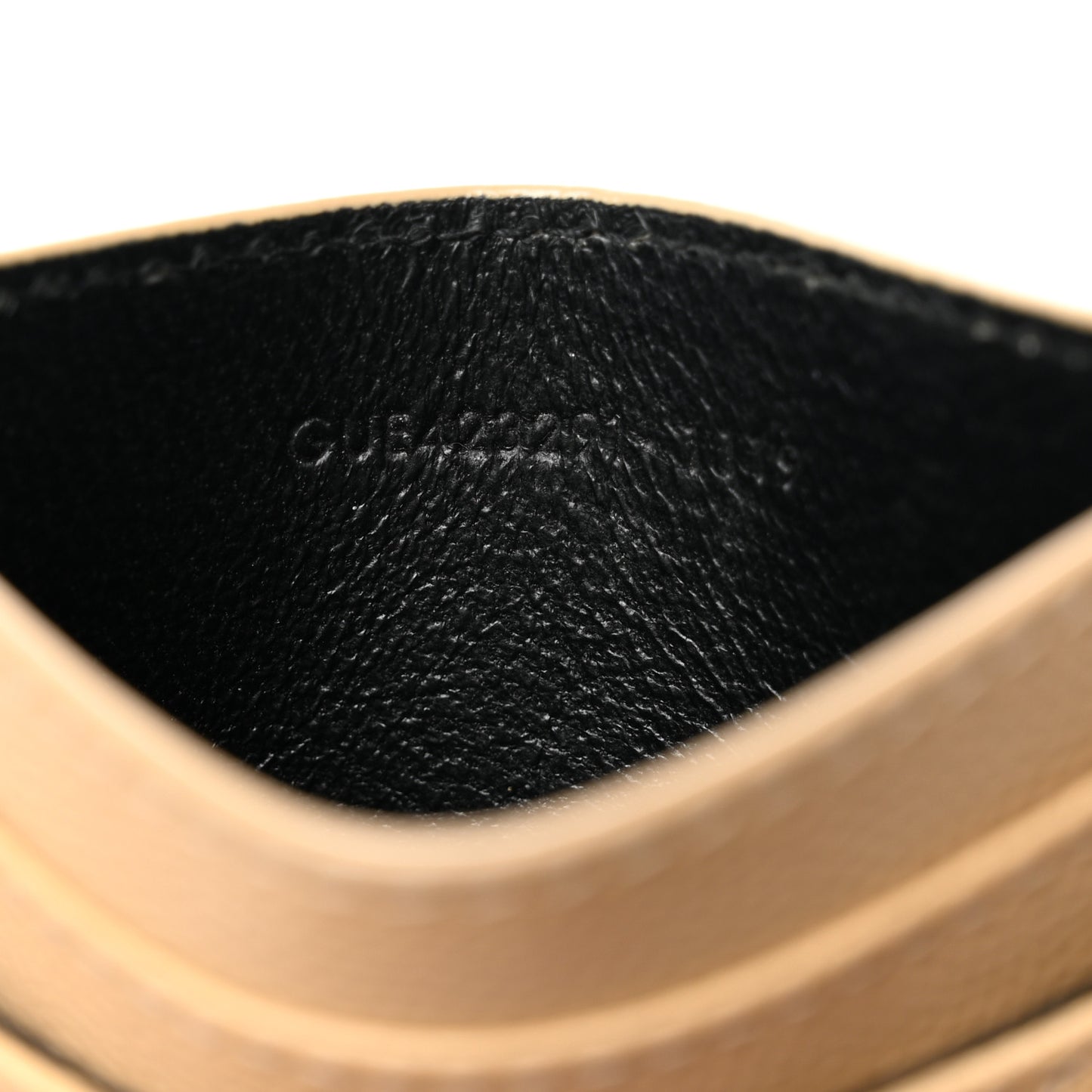 Grain De Poudre Matelasse Chevron Monogram Credit Card Case Dark Beige