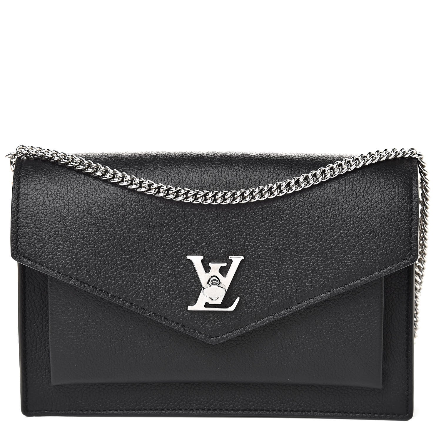 Louis Vuitton Soft Calfskin My Lockme Chain Pochette Black 2 of 10