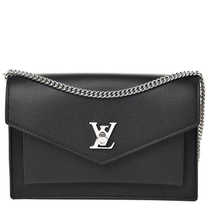 Louis Vuitton Soft Calfskin My Lockme Chain Pochette Black 2 of 10