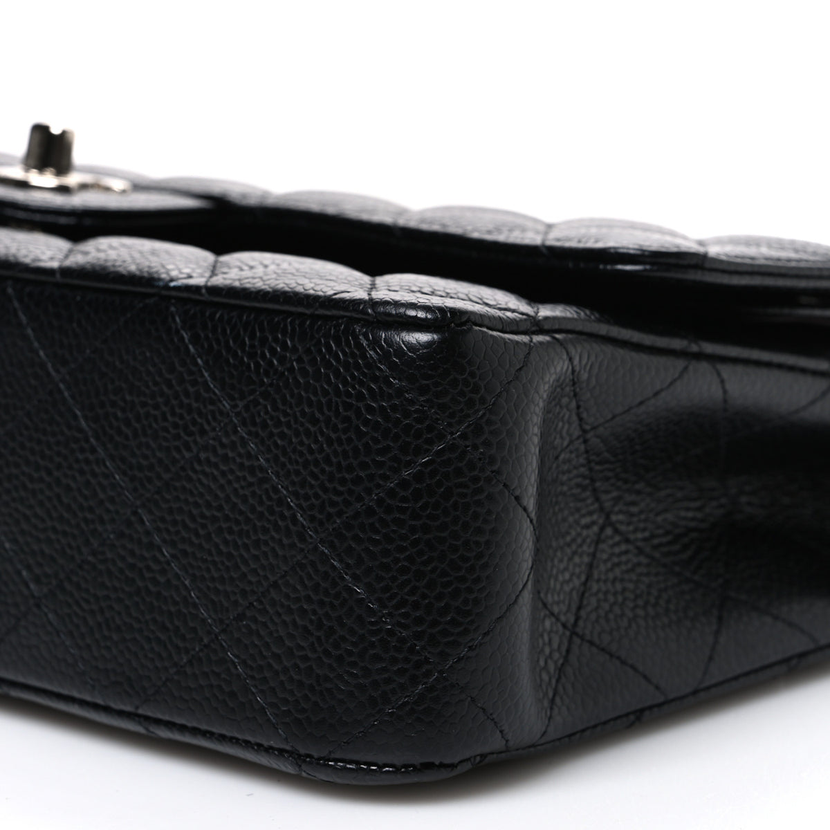 Caviar Quilted Medium Double Flap Black