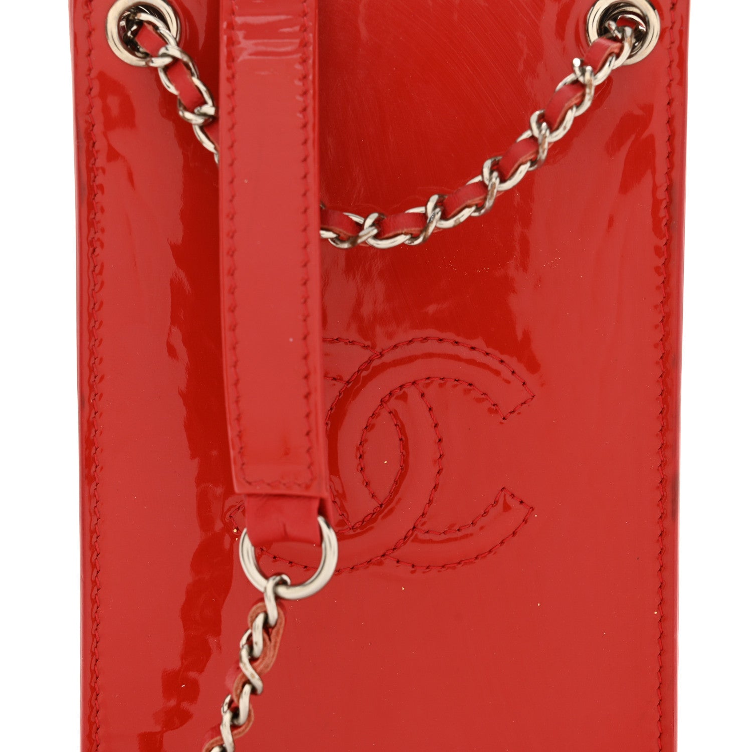 Chanel Patent Crossbody CC Phone Holder Red 8 of 12