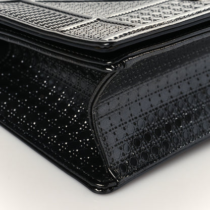 Christian Dior Metallic Patent Micro-Cannage Medium Diorama Flap Bag Graphite 8 of 9