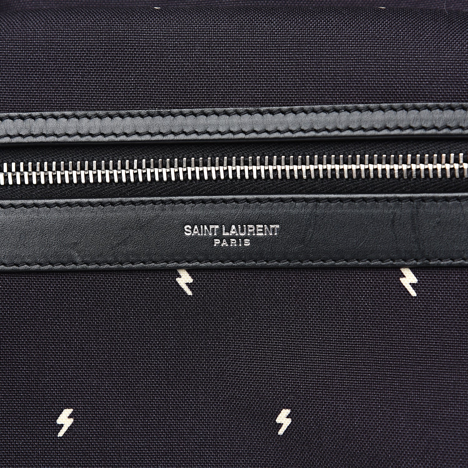 Saint Laurent Canvas Lightning Bolt City Backpack Navy 6 of 10