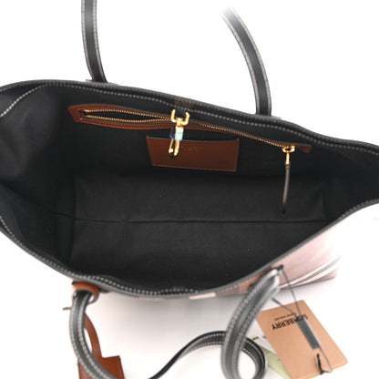 Burberry E-Canvas Check Medium Tote Dark Birch Brown 5 of 12