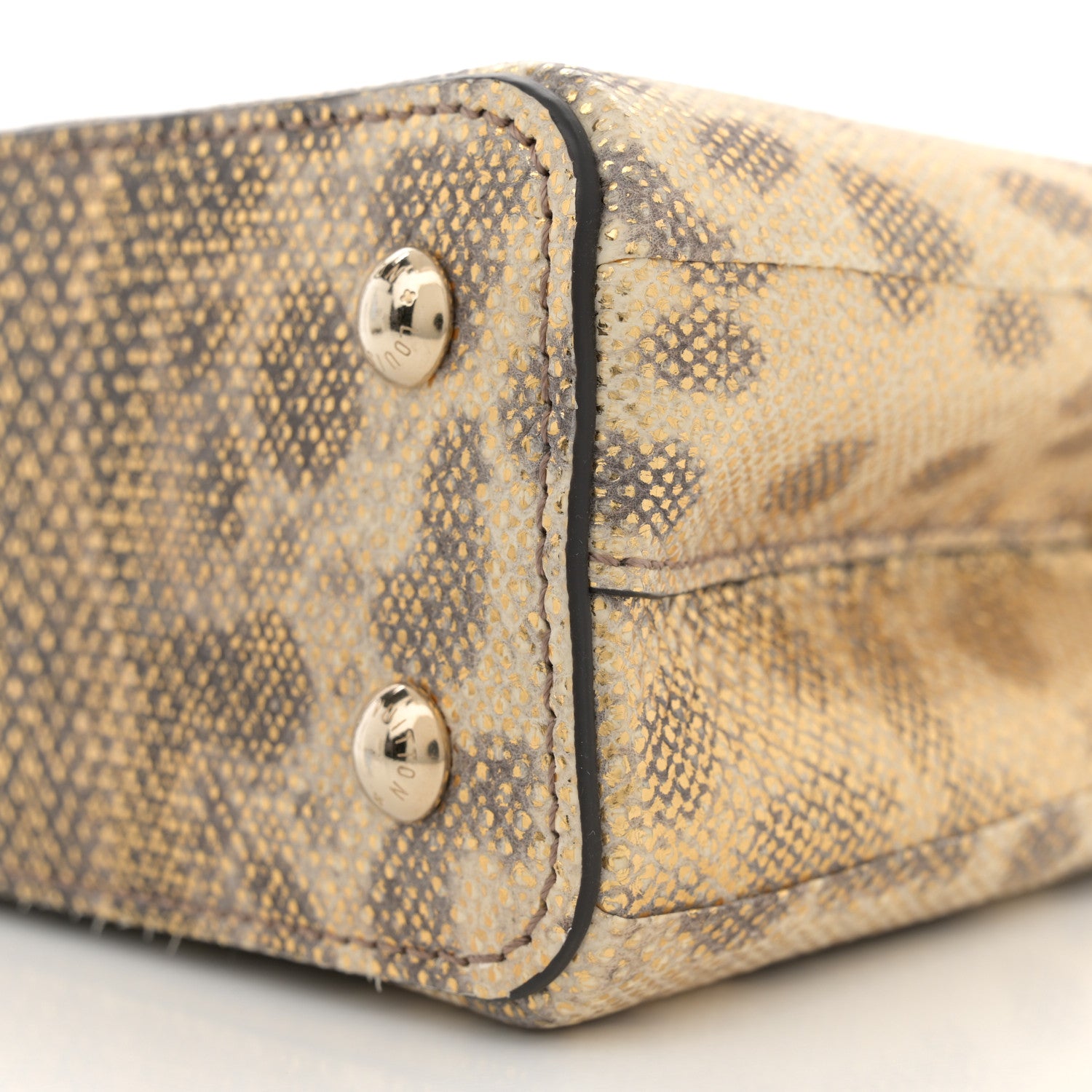 Louis Vuitton Metallic Lizard Capucines Mini Gold 9 of 9