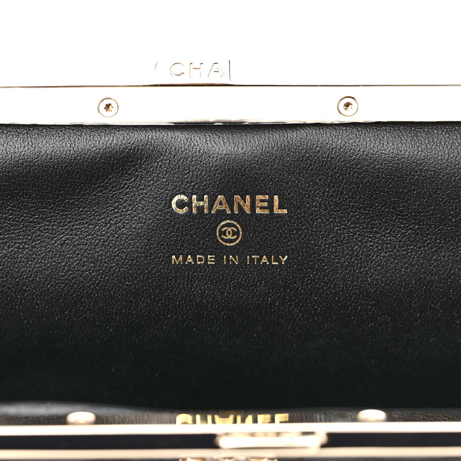 Chanel Lambskin Quilted Frame Clutch With Chain Black 7 of 12