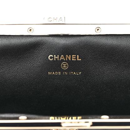 Chanel Lambskin Quilted Frame Clutch With Chain Black 7 of 12