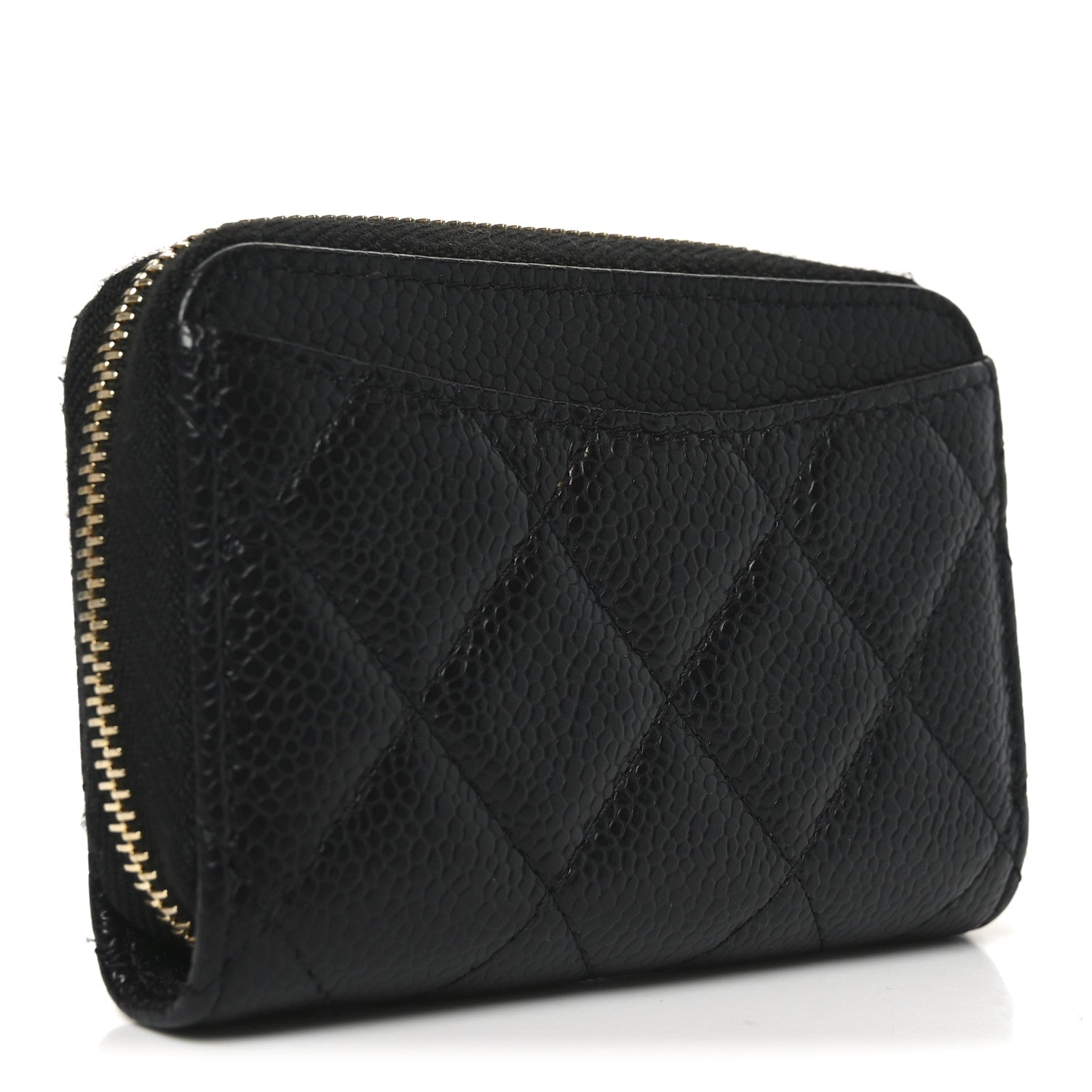 Chanel Caviar Quilted Zip Coin Purse Black 3 of 8