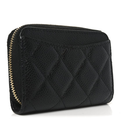 Chanel Caviar Quilted Zip Coin Purse Black 3 of 8