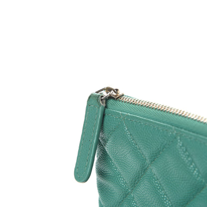 Chanel Caviar Quilted Medium Cosmetic Case Turquoise 8 of 9