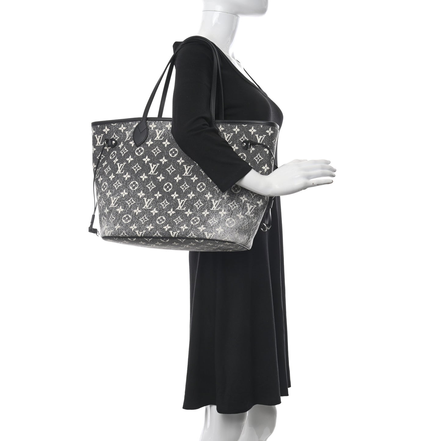 Denim Monogram Jacquard Neverfull MM Grey