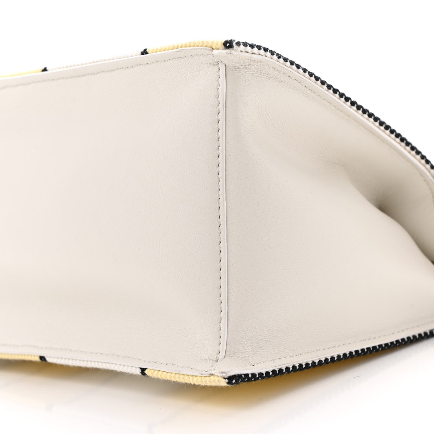 Jacquemus Cotton Canvas Striped La Rond Carre Take Out Clutch White Yellow 10 of 12