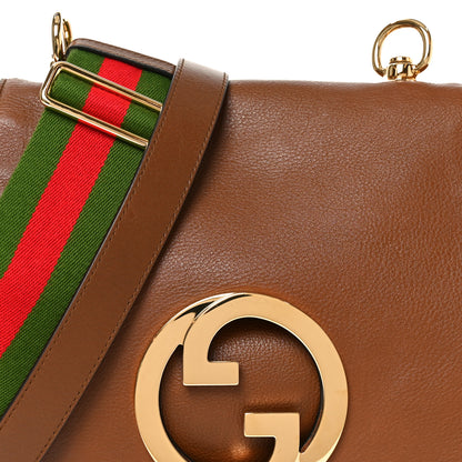 Gucci Roxy Calfskin Web Medium Blondie Shoulder Flap Bag Cuir 8 of 10