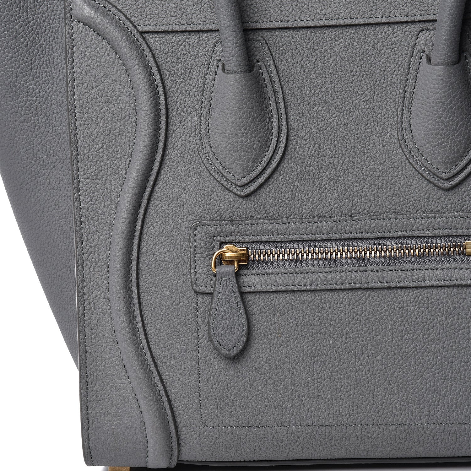 Celine Baby Drummed Calfskin Micro Luggage Kohl 9 of 13