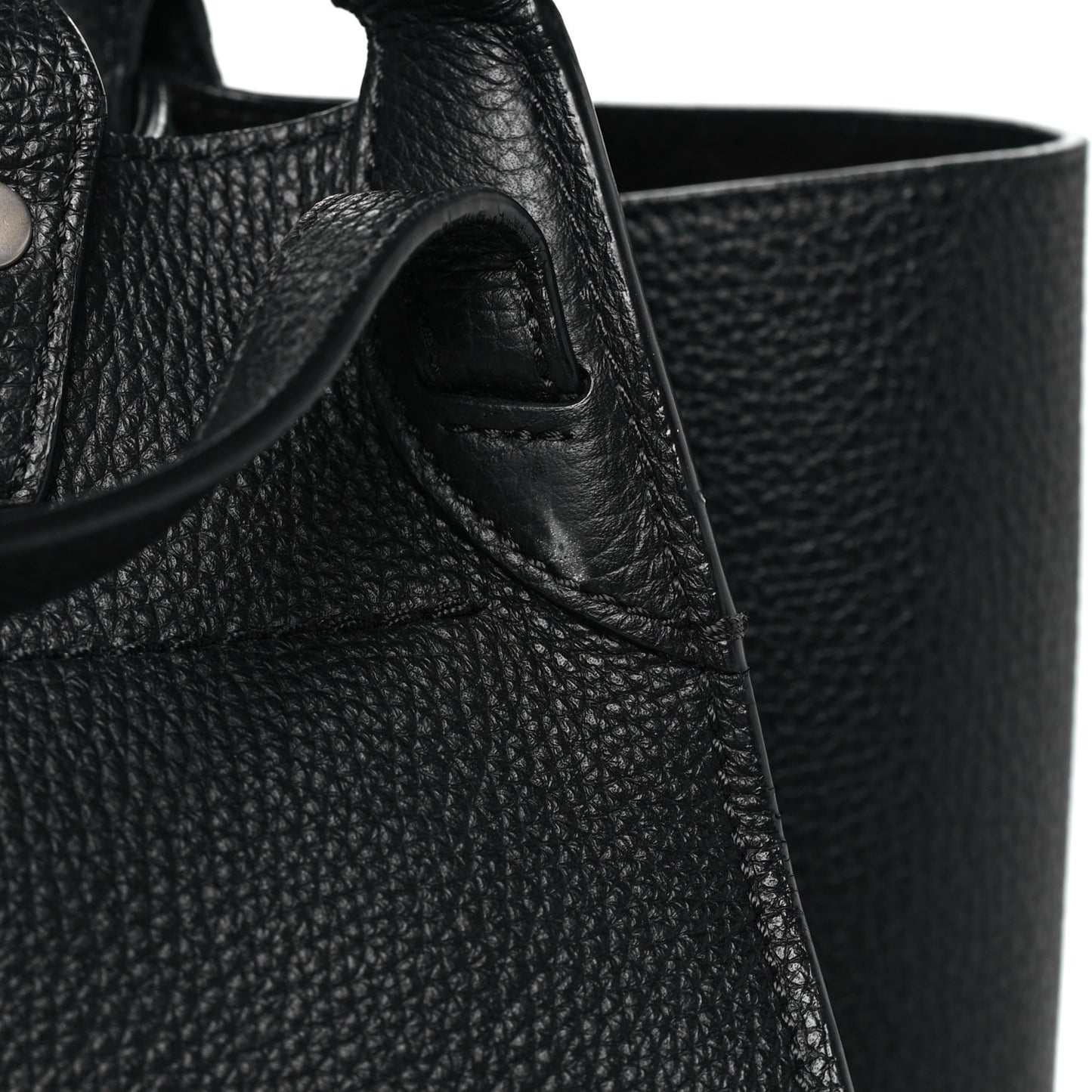 Supple Grained Calfskin Medium Big Bag Black