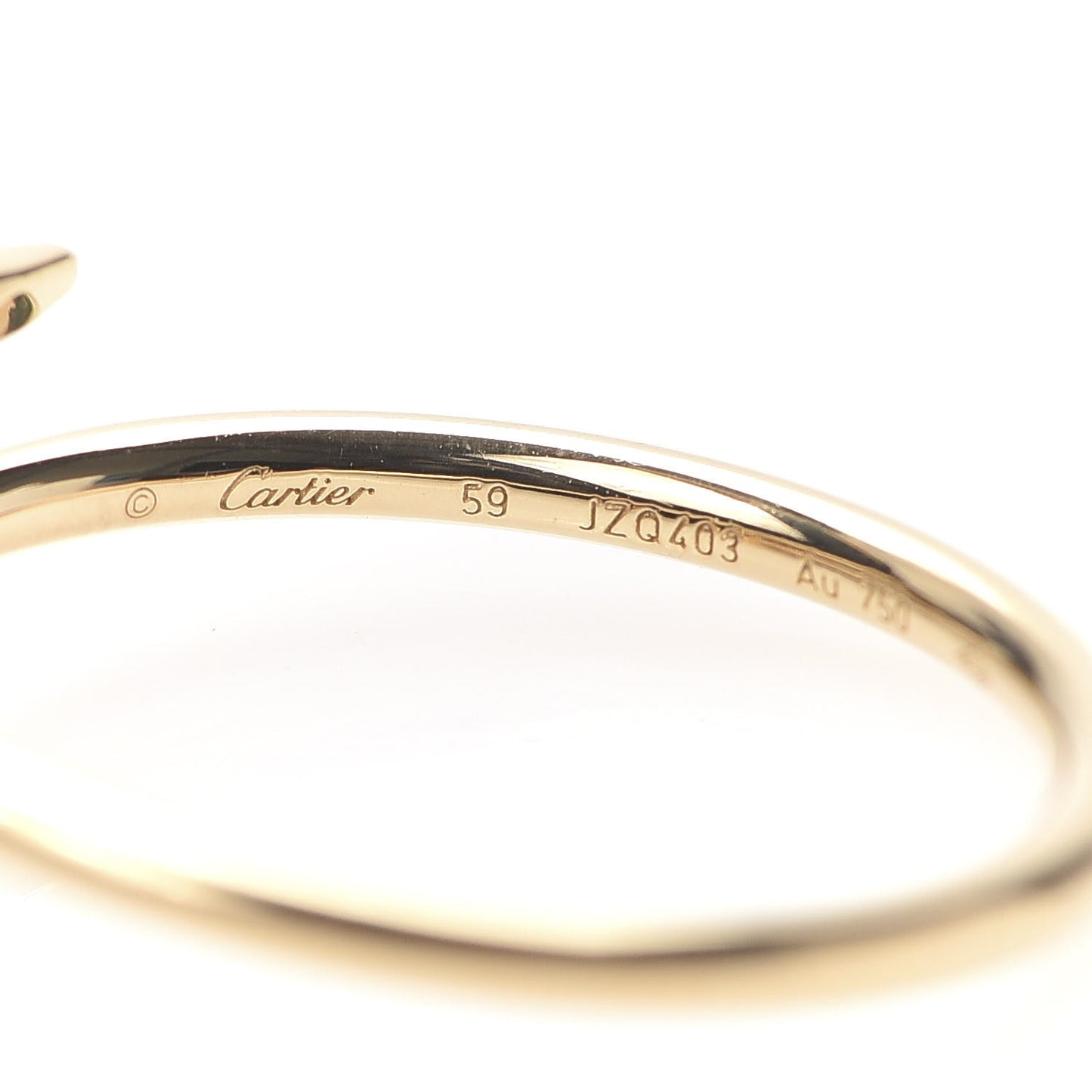 18K Yellow Gold Small Juste Un Clou Ring 59 8.75