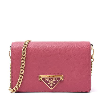 Prada Saffiano Chain Crossbody Bag Peonia 1 of 8