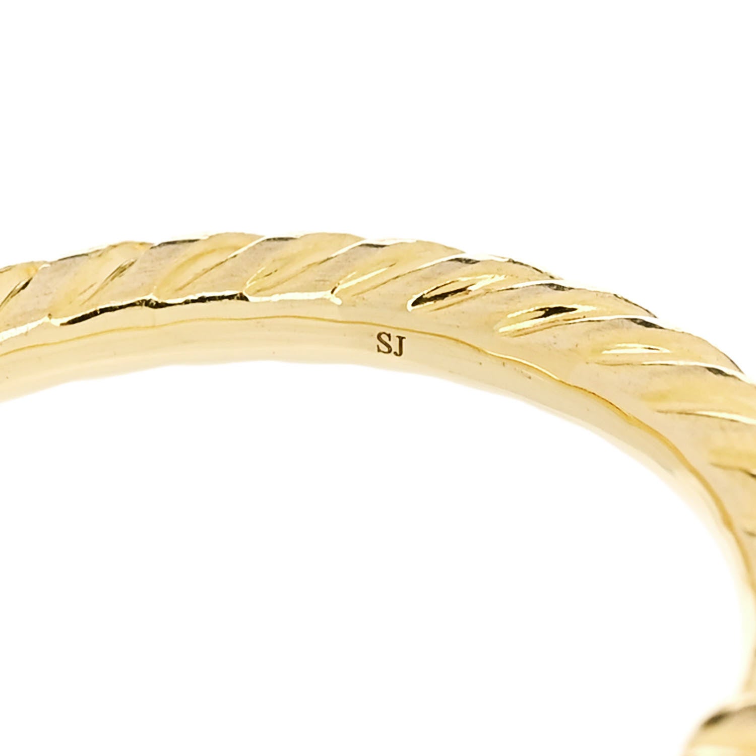 David Yurman 18K Yellow Gold Diamond 7mm Chatelaine Pave Ring 50 5.5 6 of 6