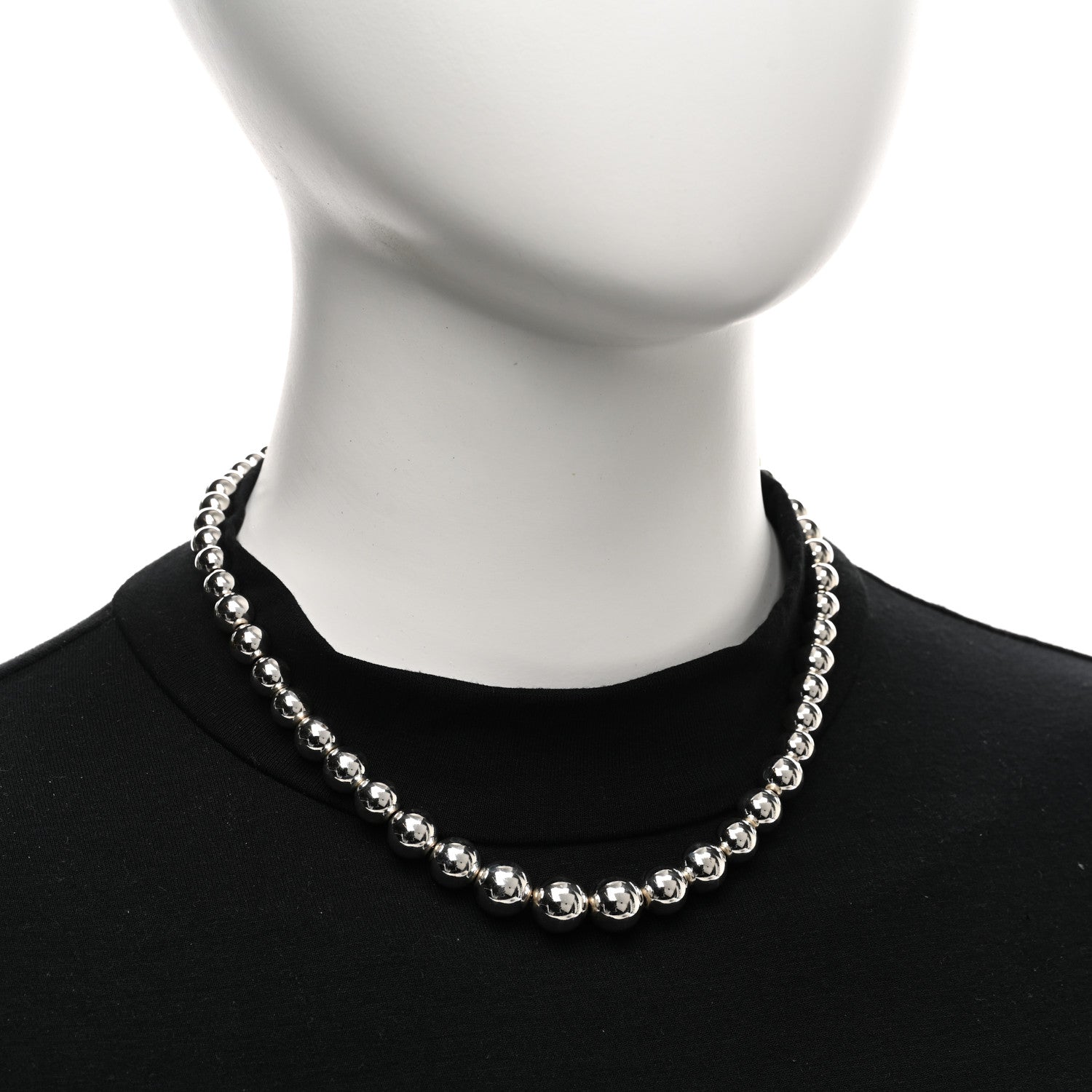 Tiffany Sterling Silver HardWear Graduated Ball Necklace 2 of 4