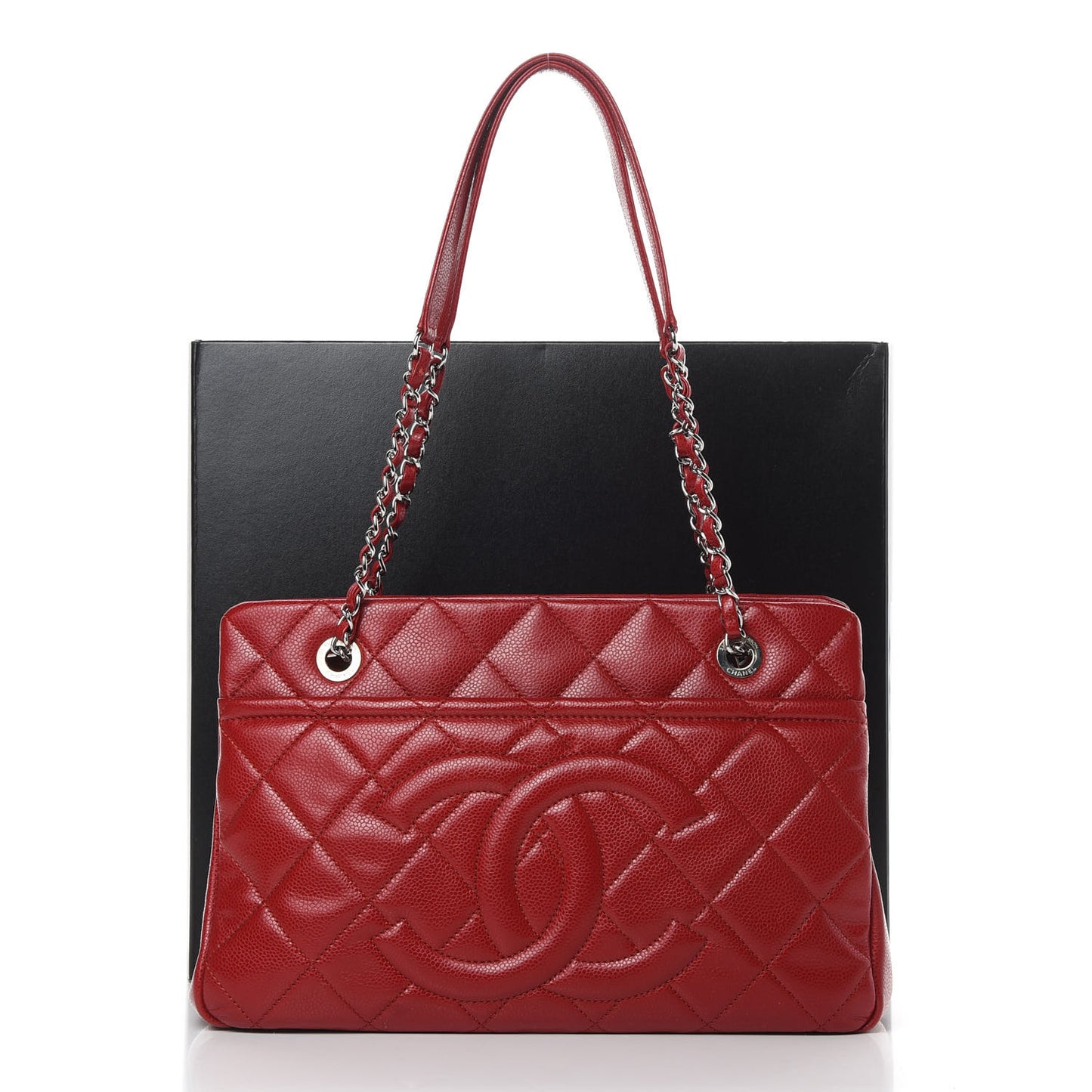 Soft Caviar Timeless Shopping Tote Red