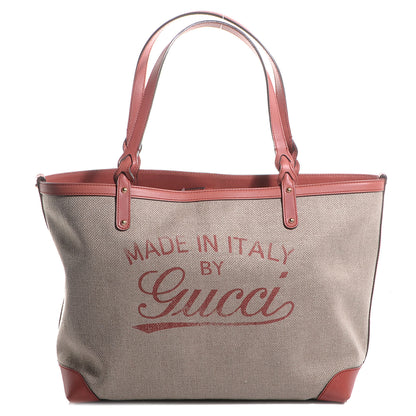 Gucci Linen Medium Craft Logo Tote Coral 3 of 10