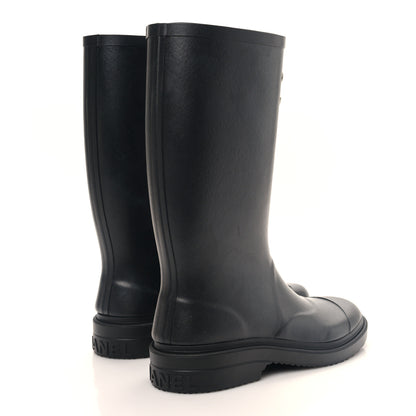 Chanel Caoutchouk CC High Boots 38 Black 4 of 7