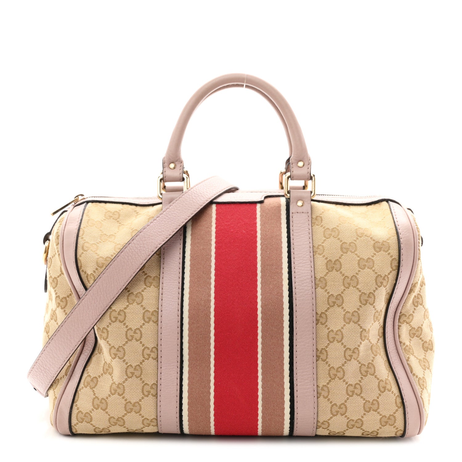 Gucci Monogram Vintage Web Medium Boston New Sand Lilas 1 of 10