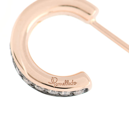 Pomellato 18K Rose Gold Brown Diamond Iconica Small Hoop Earrings 4 of 5