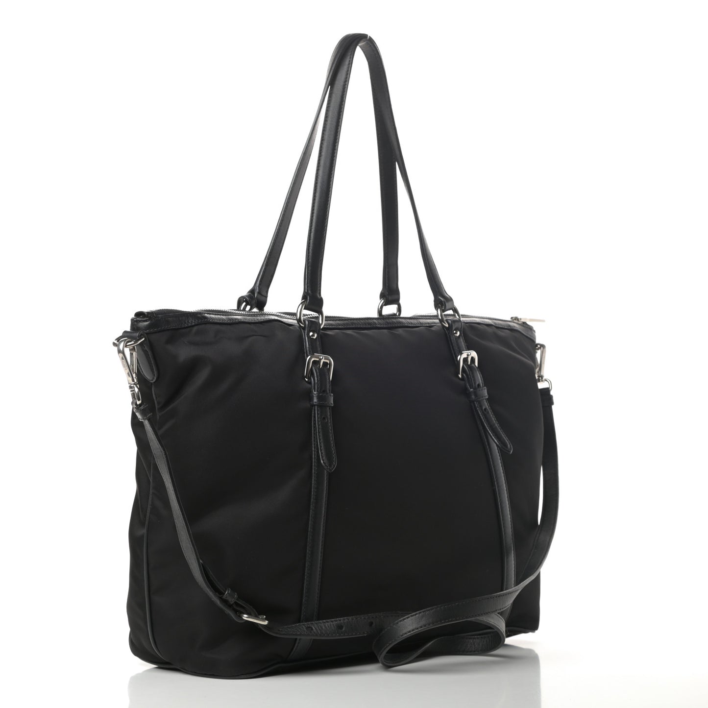 Tessuto Nylon Soft Calf Tote Black