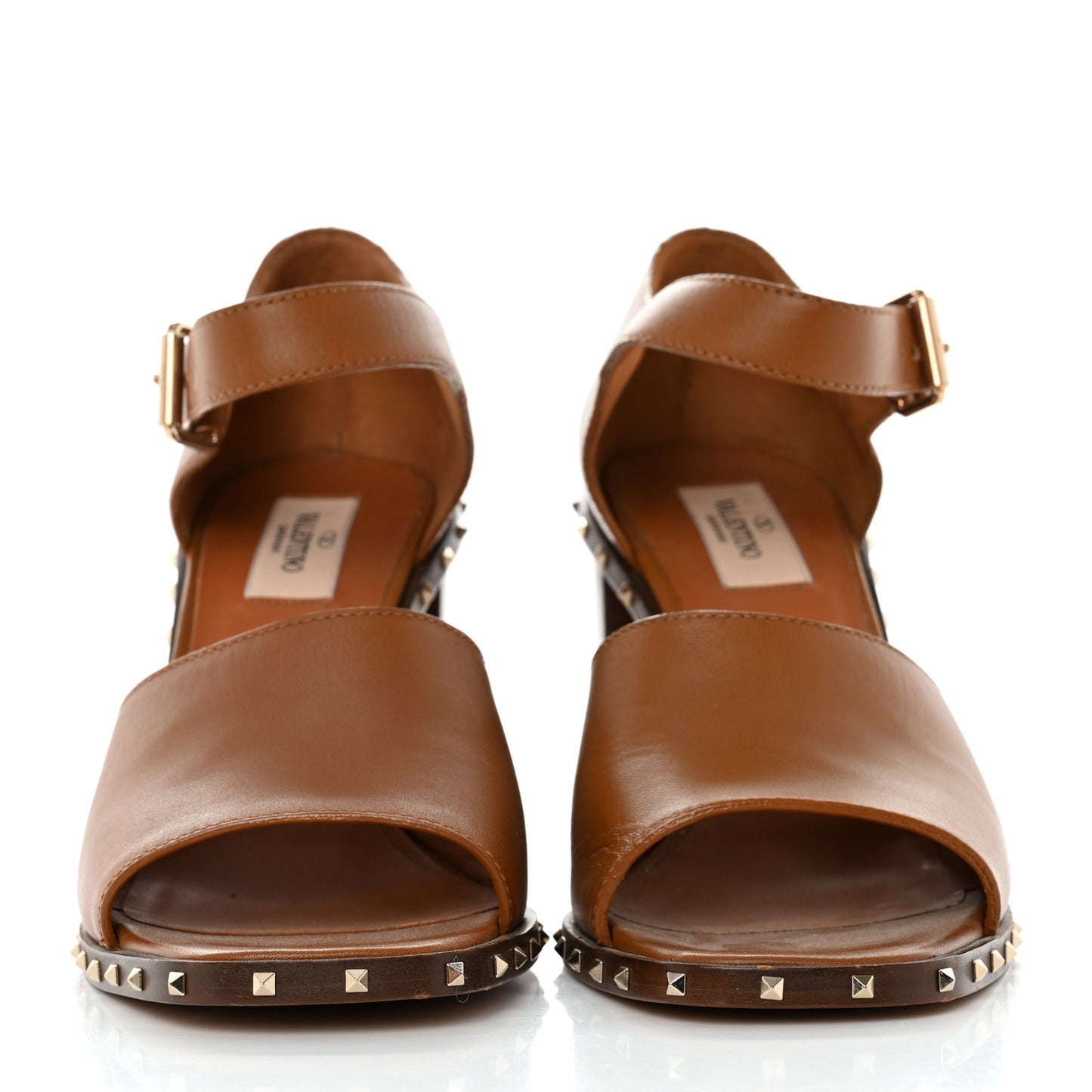 Calfskin Soul Rockstud Sandals 39.5 Saddle Brown