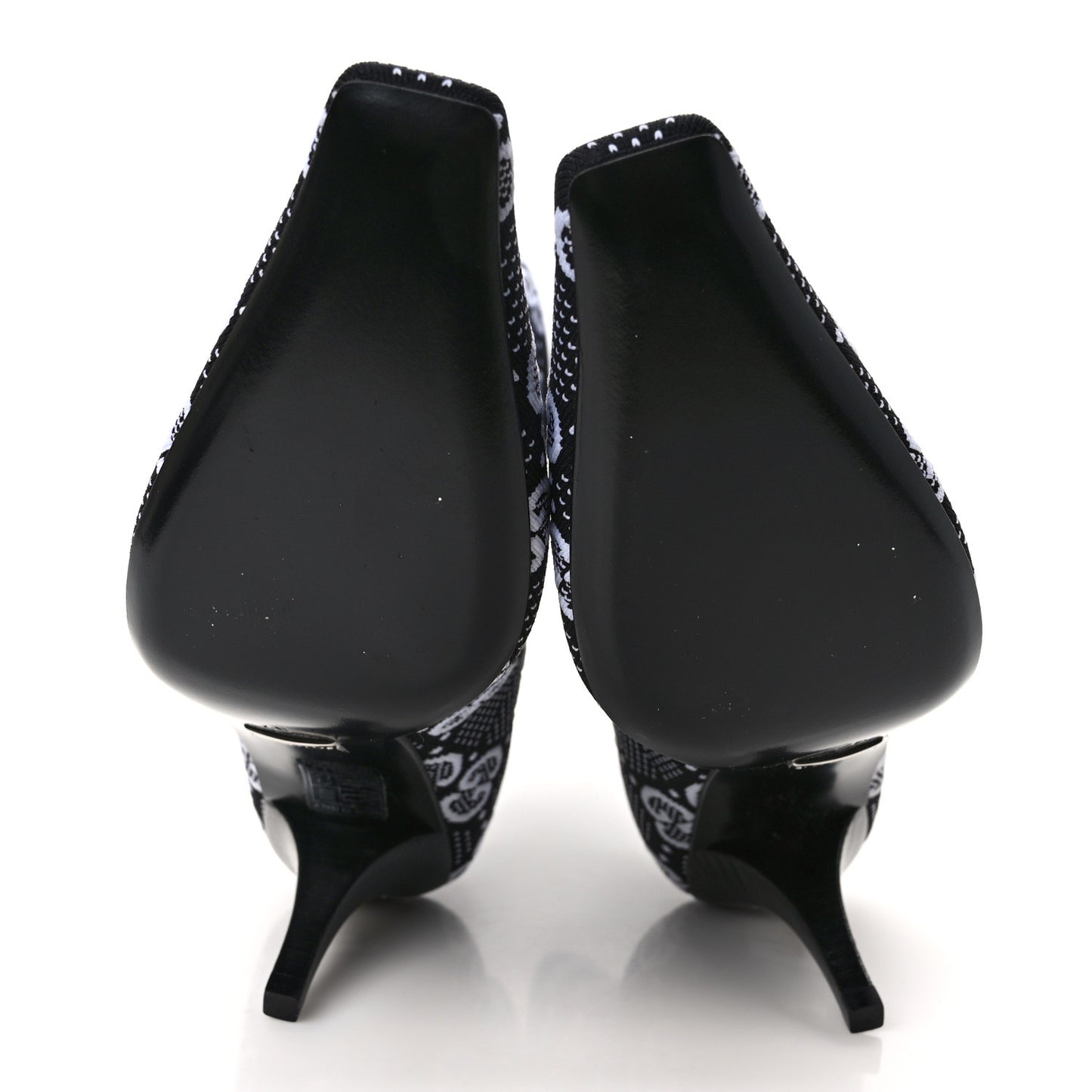 Technical Jersey Knit GG Monogram Square G 75mm Ankle Boots 37 Black Great White