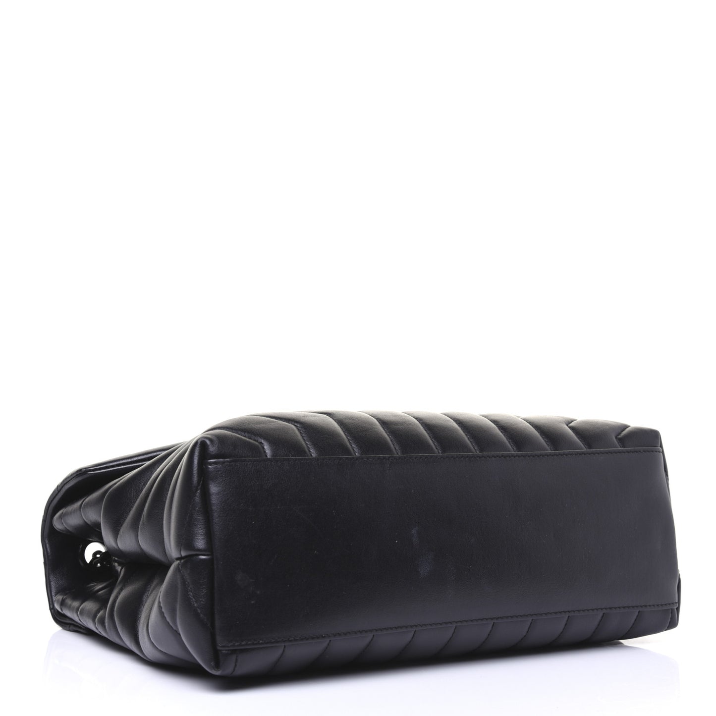 Calfskin Y Quilted Monogram Medium Loulou Chain Satchel Black