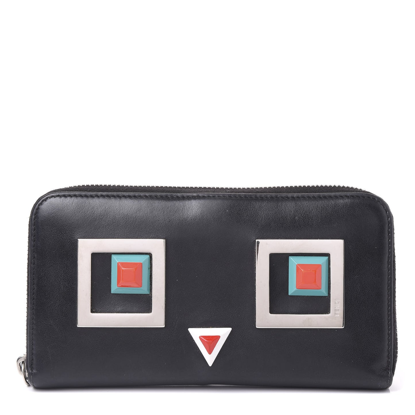 Vitello Century Hypnoteyes Zip Around Wallet Black