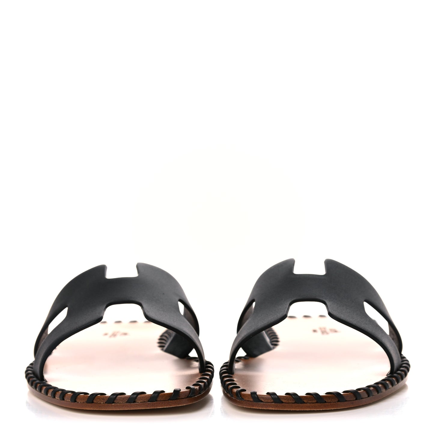Box Calfskin Braided Oran Sandals 38 Black