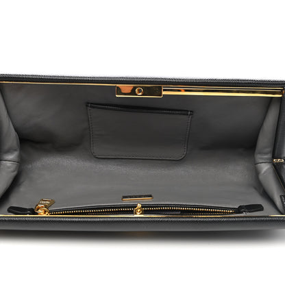 Prada Saffiano Frame Clutch Black 5 of 8