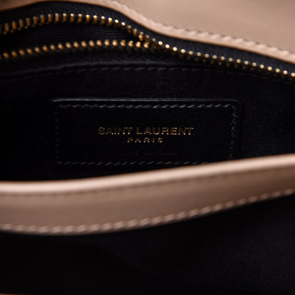 Saint Laurent Calfskin Y Quilted Monogram Toy Loulou Crossbody Bag Dark Beige 7 of 12