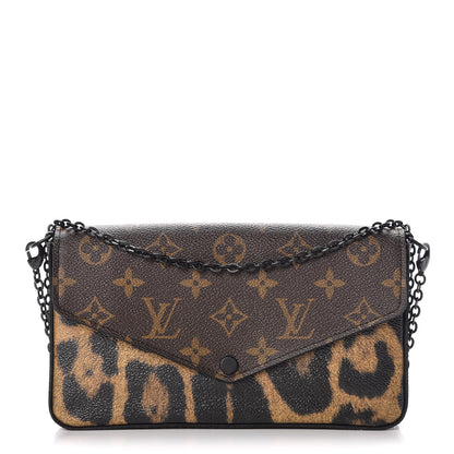 Louis Vuitton Monogram Animal Print Pochette Felicie Chain Wallet 1 of 10