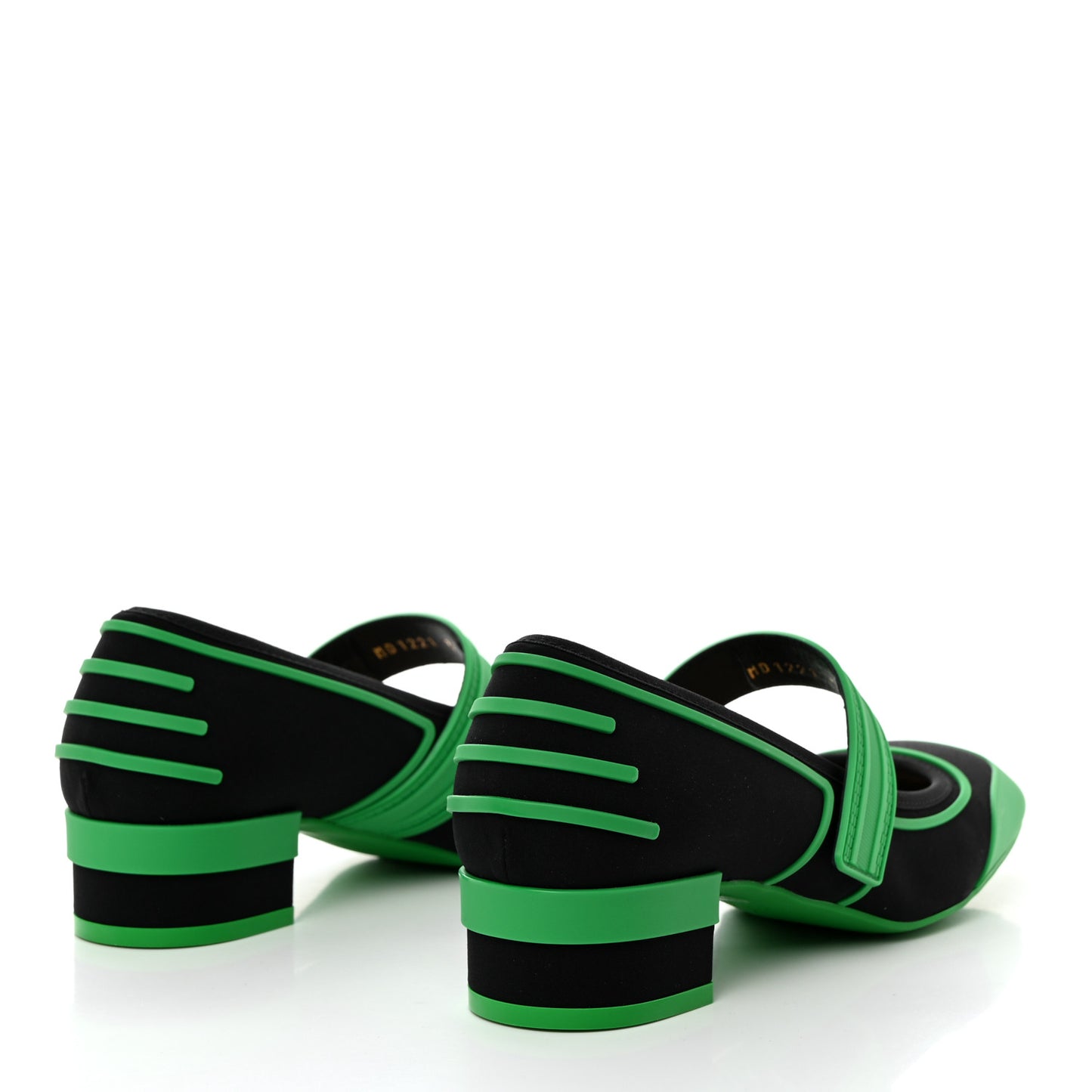Neoprene Rubber Dior Roller Ballerina Flat 37 Black Green