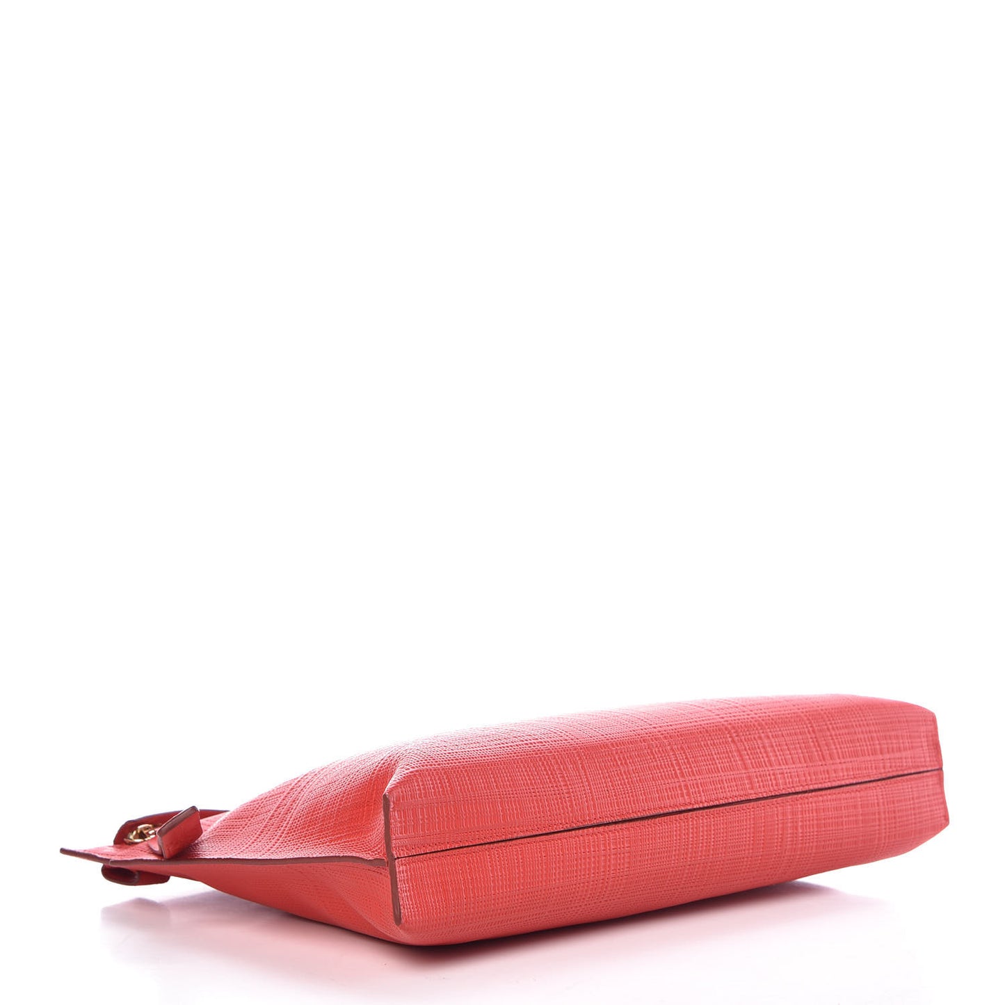 Calfskin Linen Embossed Large T Pouch Primary Red