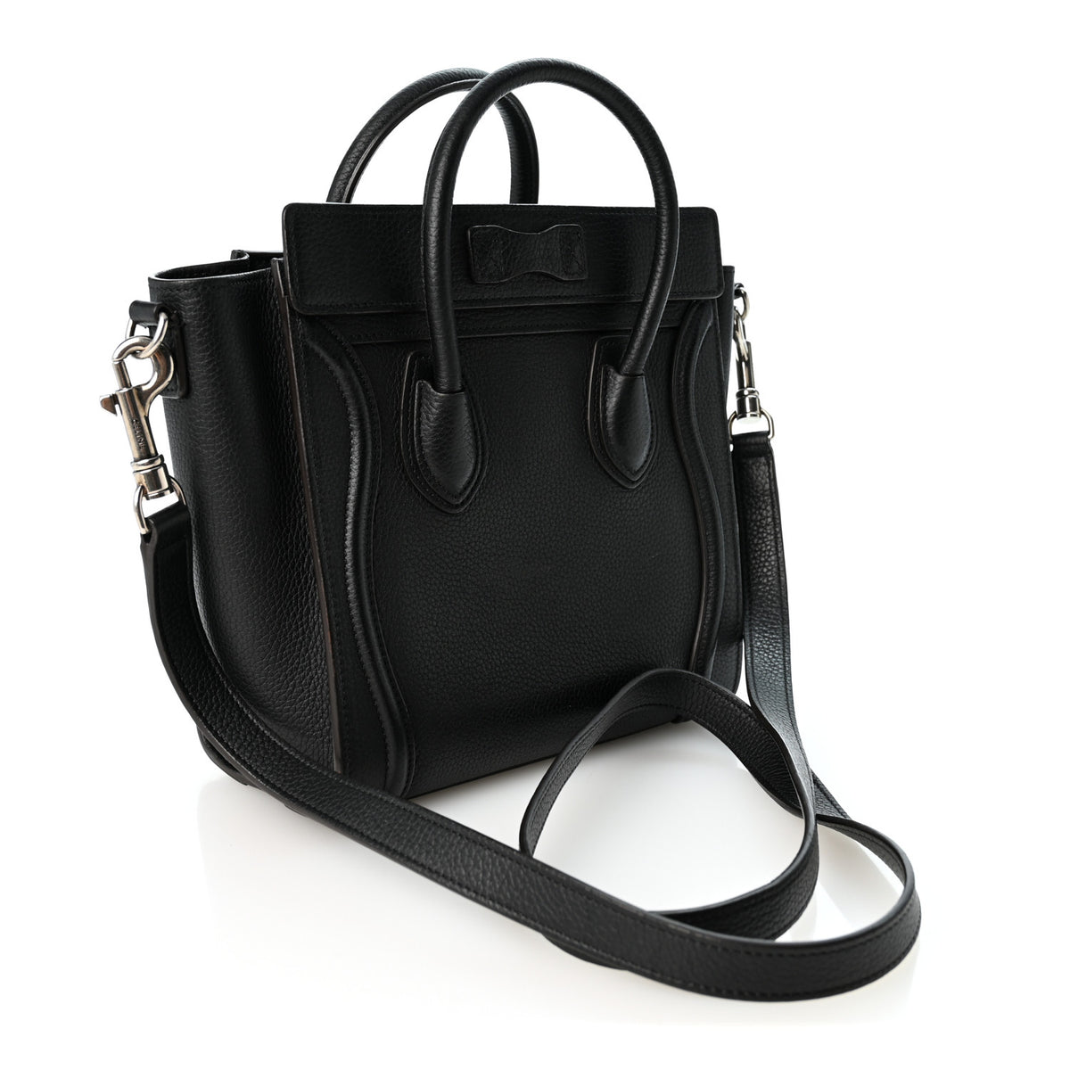Celine Drummed Calfskin Nano Luggage Black 3 of 10