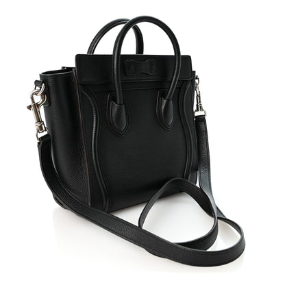 Celine Drummed Calfskin Nano Luggage Black 3 of 10