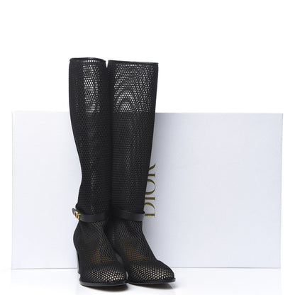 Christian Dior Calfskin Empreinte Resille High Boots 37.5 Black 8 of 8