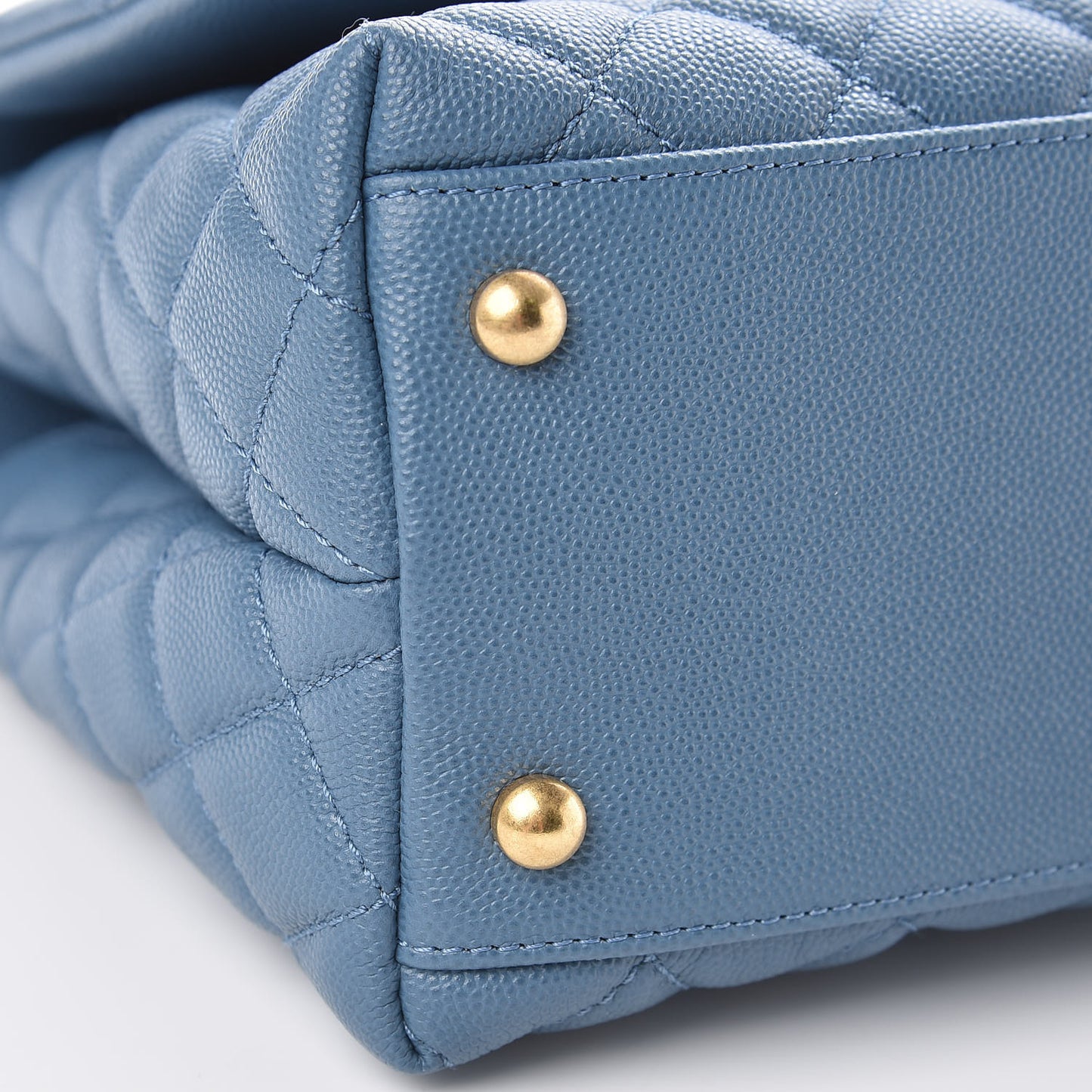Caviar Quilted Small Coco Handle Flap Blue