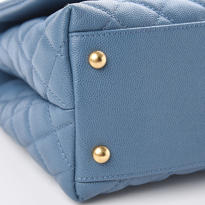 Chanel Caviar Quilted Small Coco Handle Flap Blue 8 of 9