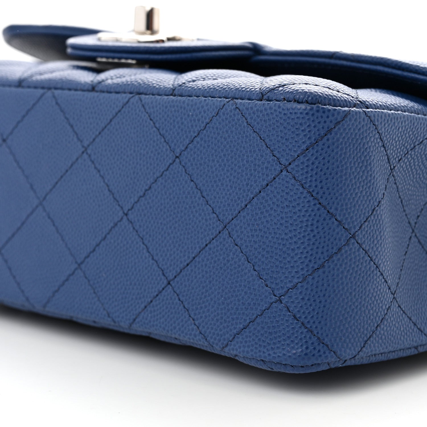 Chanel Caviar Quilted Mini Rectangular Flap Blue 10 of 11