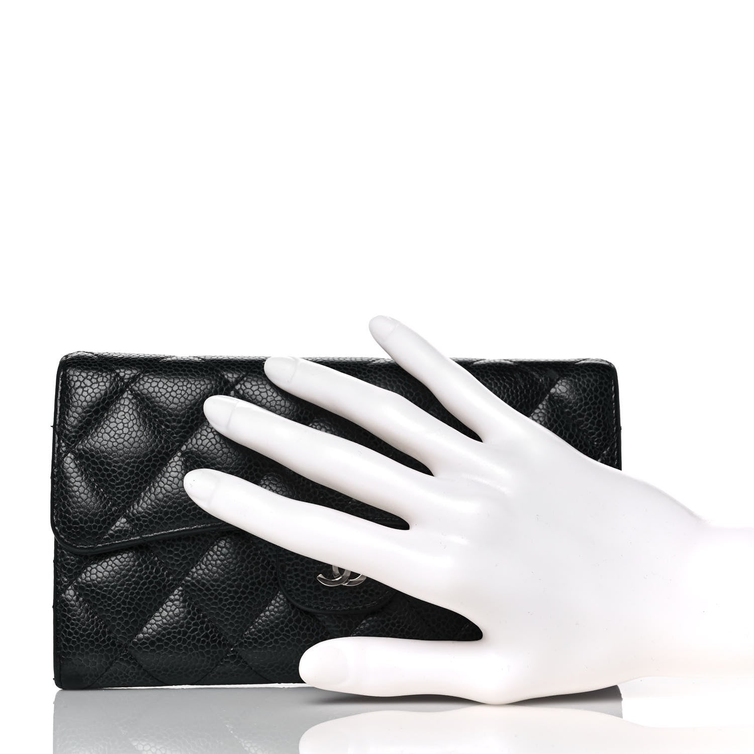 Chanel Caviar Quilted Long Flap Wallet Black 2 of 12