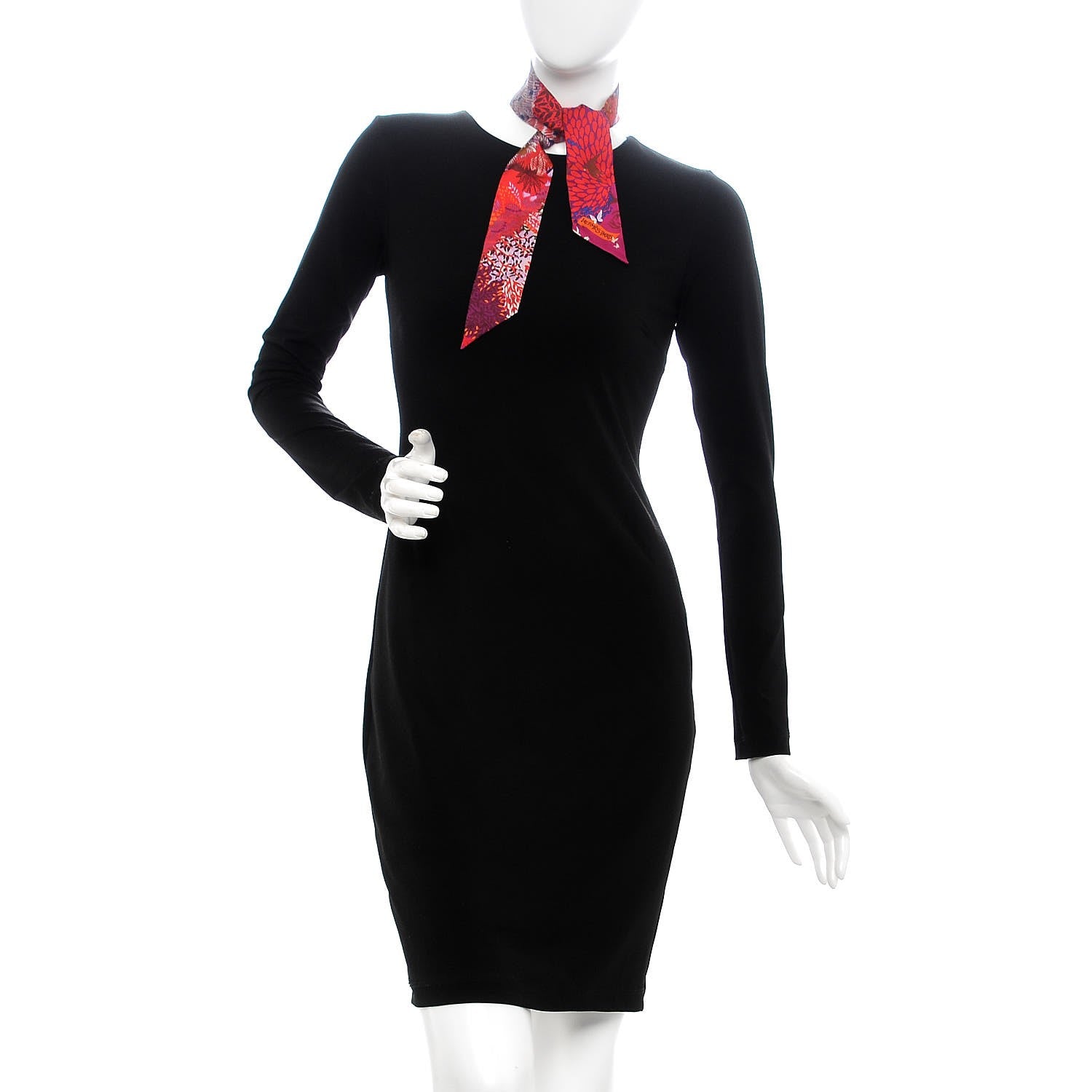 Hermes Silk Dans un Jardin Anglais Twilly Fuchsia Rouge Bleu Roy 2 of 5